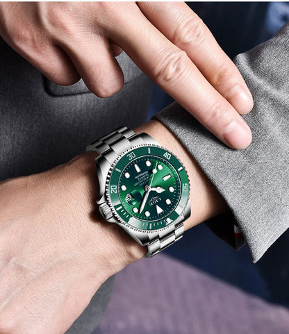Reloj LIGE Top Brand Luxury Fashion Diver Watch Men Waterproof Date Clock Sport Watches Mens Quartz Wristwatch Relogio Masculino