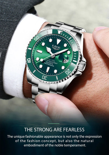 Reloj LIGE Top Brand Luxury Fashion Diver Watch Men Waterproof Date Clock Sport Watches Mens Quartz Wristwatch Relogio Masculino