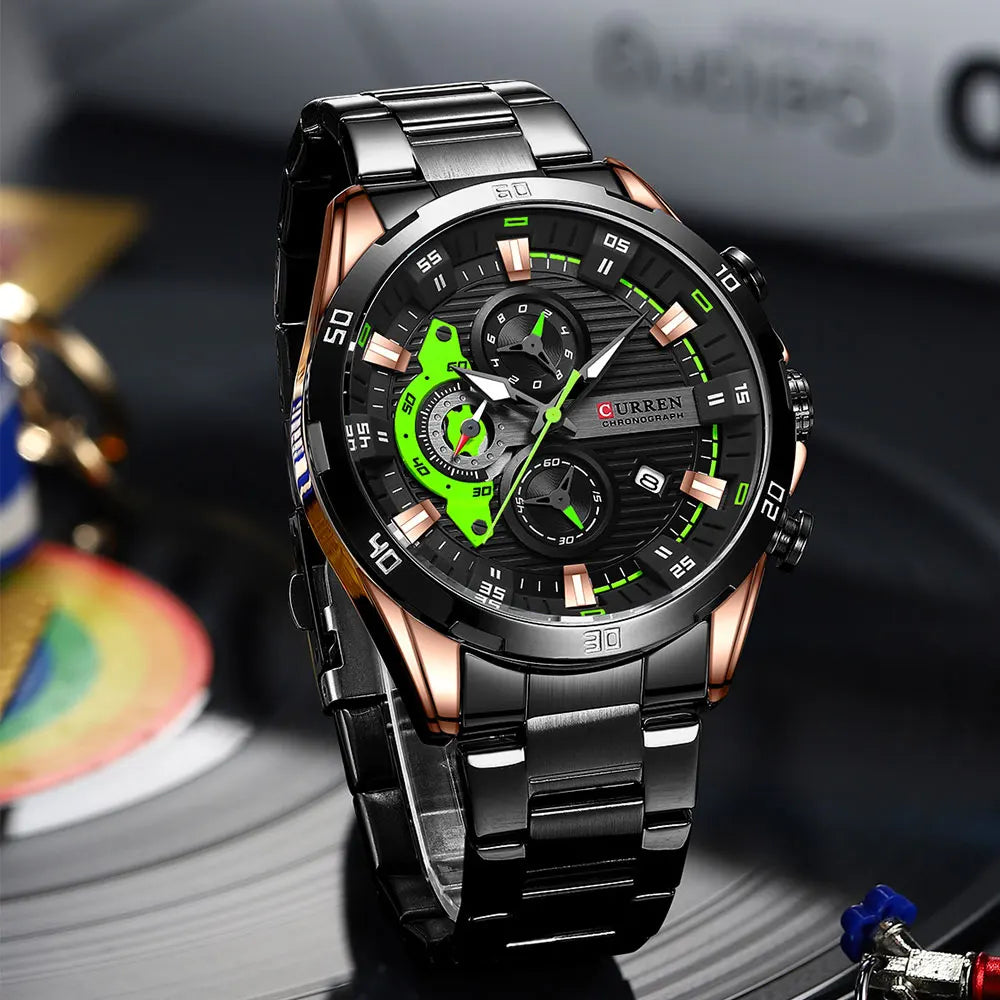 Curren 8402 Men Watch Business ساعة  للرجال، كوارتز، ساعة يد جديدة