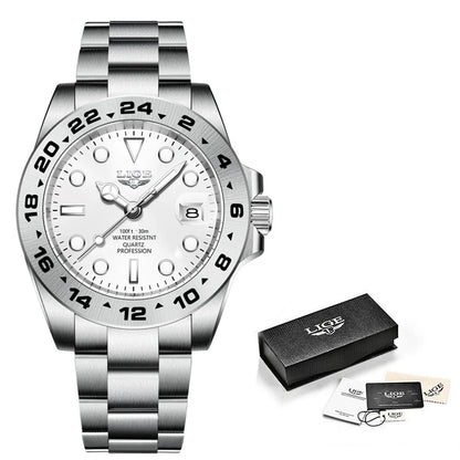 LIGE 2024 New Mens Watches Top Brand Luxury Fashion Date Clock Sport Mens Quartz Wristwatchساعات رجالية جديدة من LIGE 2024، علامة تجارية فاخرة، ساعة رياضية للرجال، كوارتز، ساعة معصم (Copy)