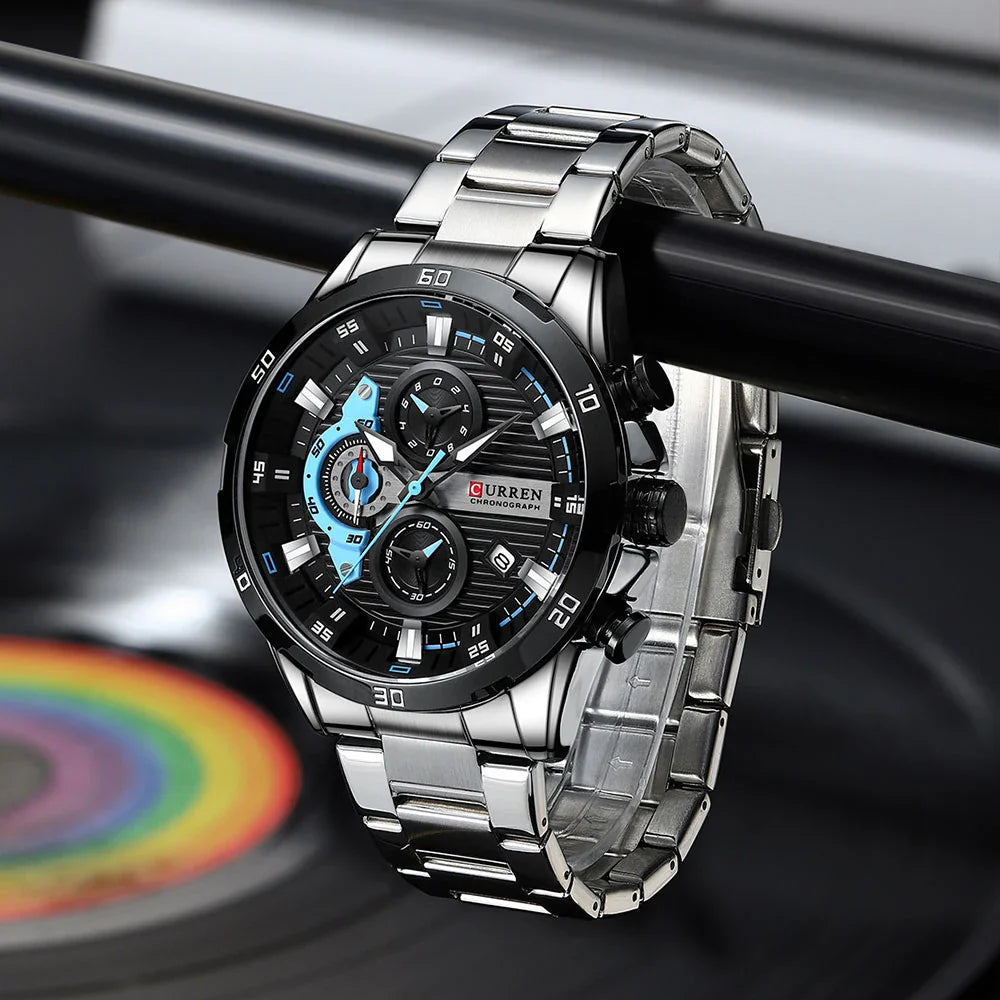Curren 8402 Men Watch Business ساعة  للرجال، كوارتز، ساعة يد جديدة